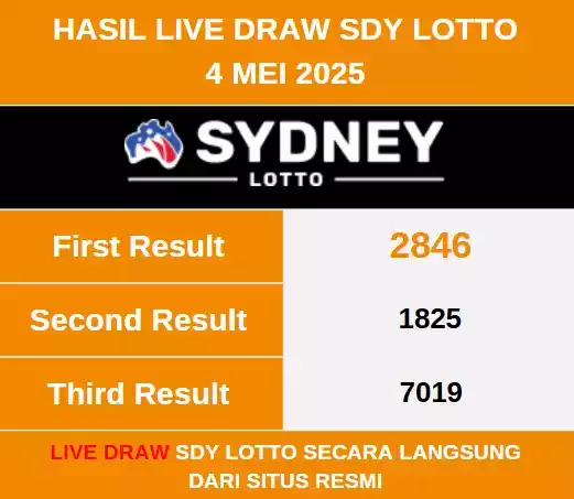 Data Live Draw SDY LOTTO 4 Mei 2025