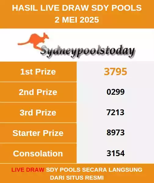 Data Live Draw SDY POOLS 2 Mei 2025