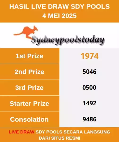 Data Live Draw SDY POOLS 4 Mei 2025
