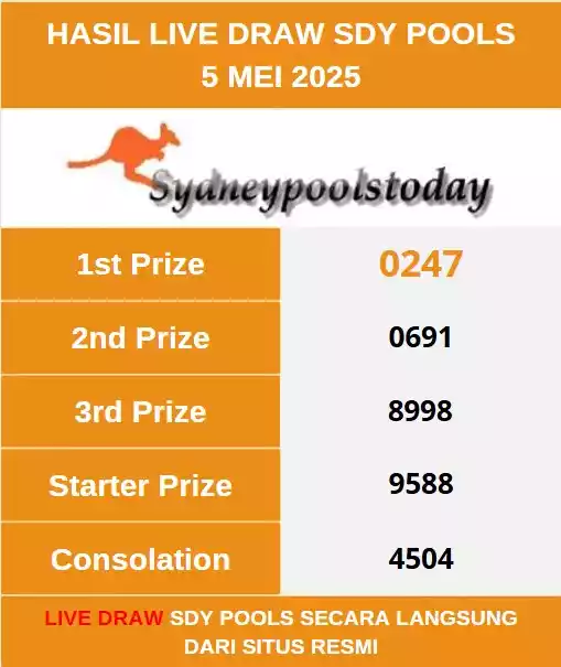 Data Live Draw SDY POOLS 5 Mei 2025